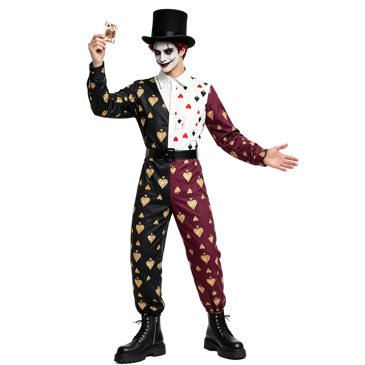 His & Hers Poker Card Costume Set - Halloween Couple Matching Jumpsuit