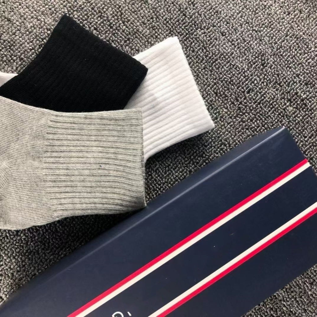 Mens Ankle Socks 5-Pack - Cotton Blend Casual Socks Gift Box Set