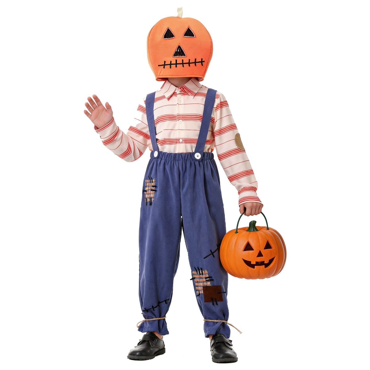 Pumpkin Scarecrow Family Costume Set - Halloween Parent-Child Matching Outfit