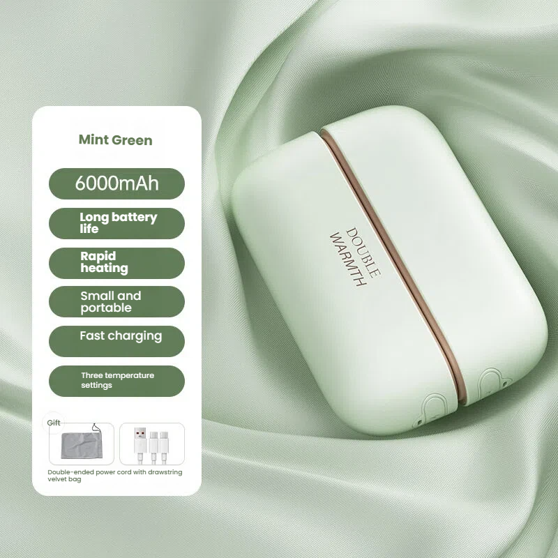 6000mAh Magnetic Hand Warmer - Rechargeable 3-Level Electric Heater