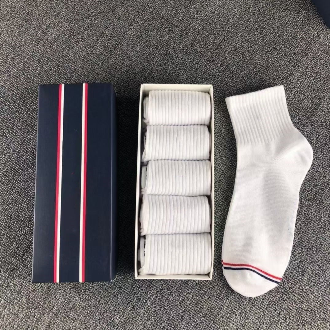 Mens Ankle Socks 5-Pack - Cotton Blend Casual Socks Gift Box Set