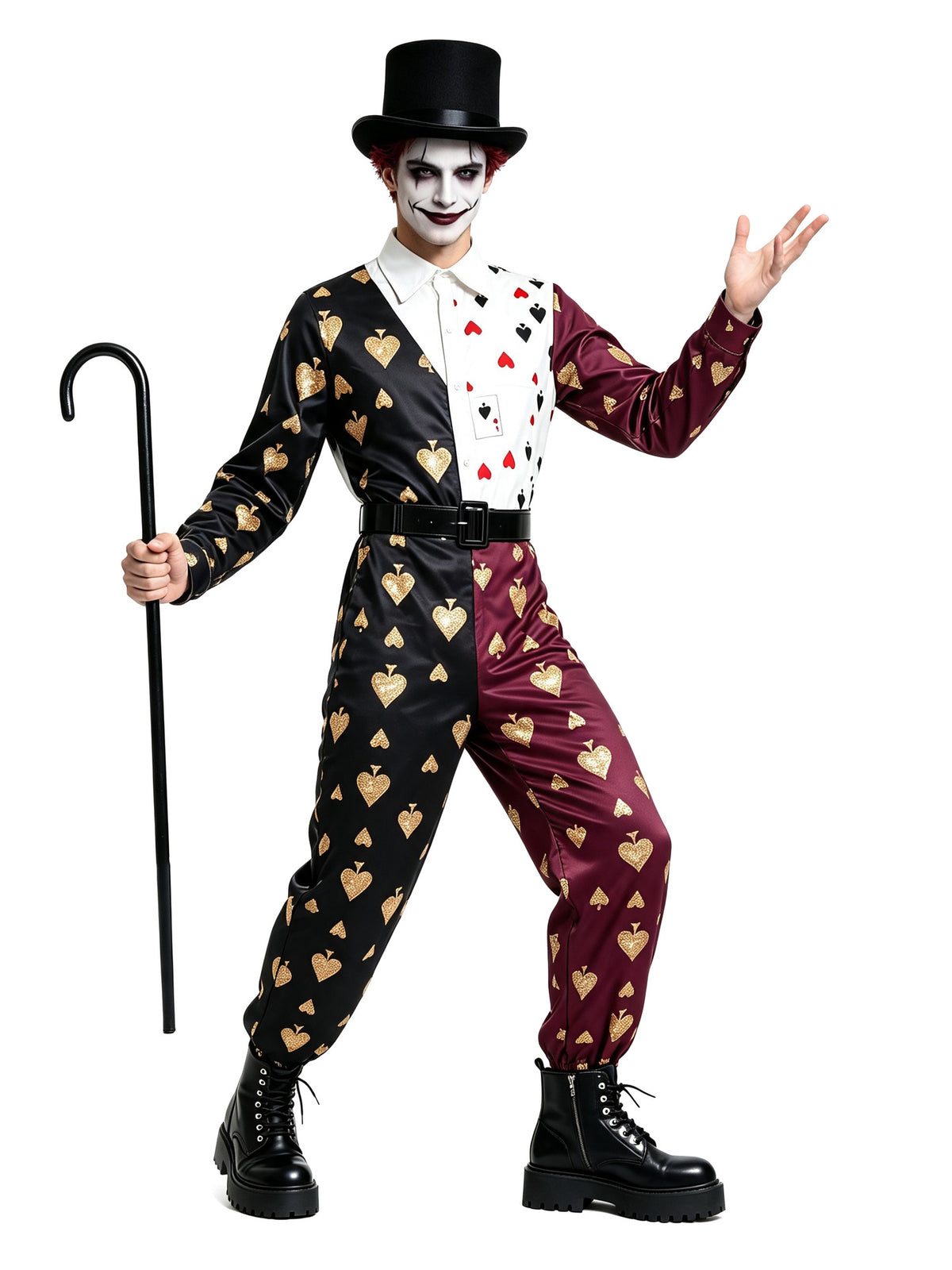 His & Hers Poker Card Costume Set - Halloween Couple Matching Jumpsuit
