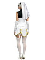 Women's Nun Cosplay Costume 4-Piece Set - Halloween Dress Up Outfit