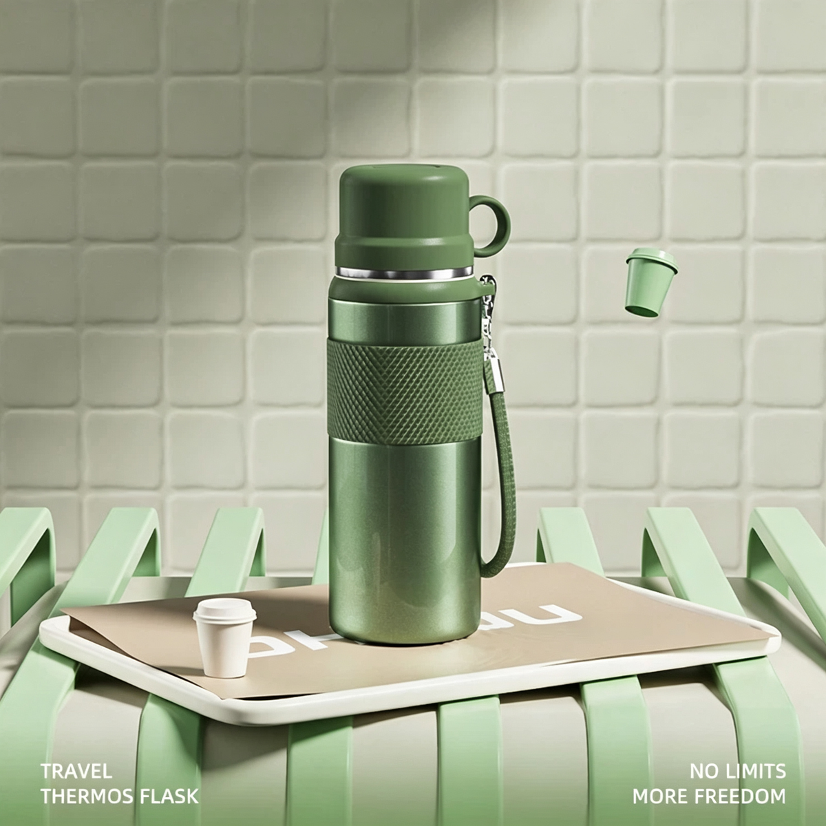 OUHUU 316 Stainless Steel Insulated Water Bottle - Leakproof Tumbler