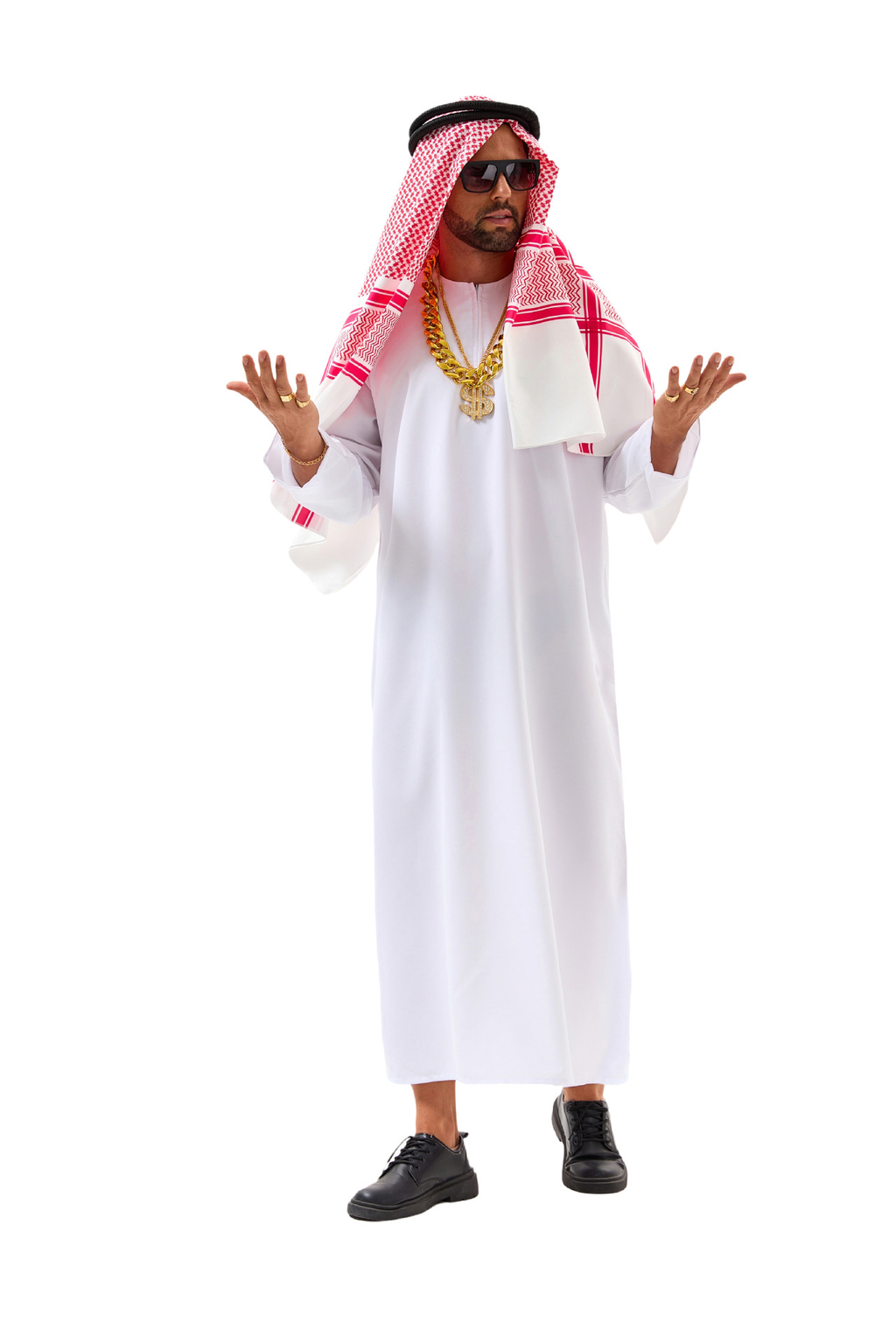 Arabian Sheikh Men's Costume - Complete Halloween Party Dress Up Set