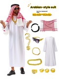 Arabian Sheikh Men's Costume - Complete Halloween Party Dress Up Set