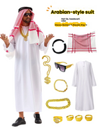 Arabian Sheikh Men's Costume - Complete Halloween Party Dress Up Set
