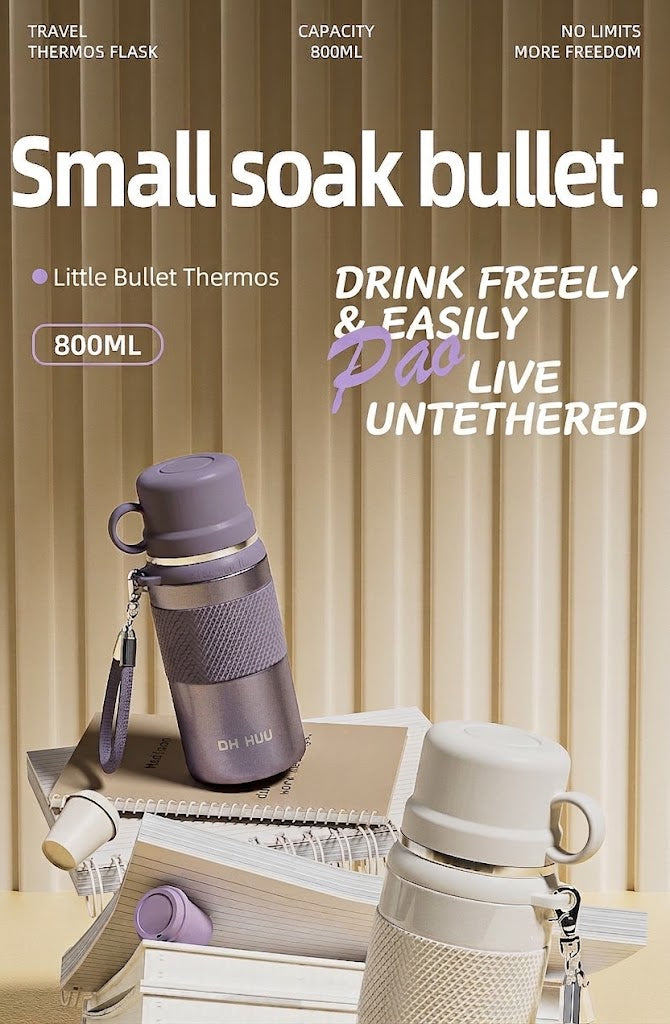 OUHUU 316 Stainless Steel Insulated Water Bottle - Leakproof Tumbler