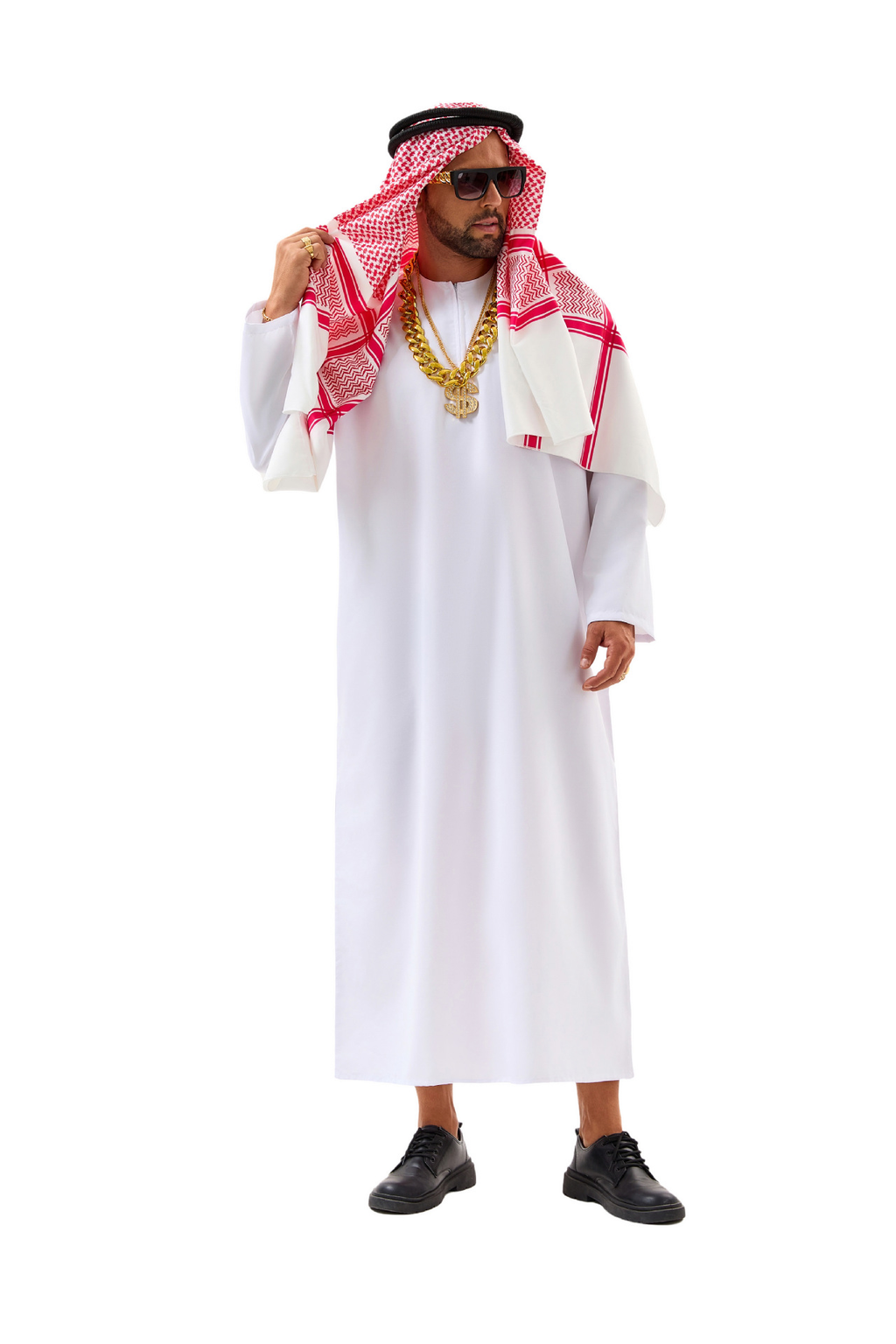 Arabian Sheikh Men's Costume - Complete Halloween Party Dress Up Set