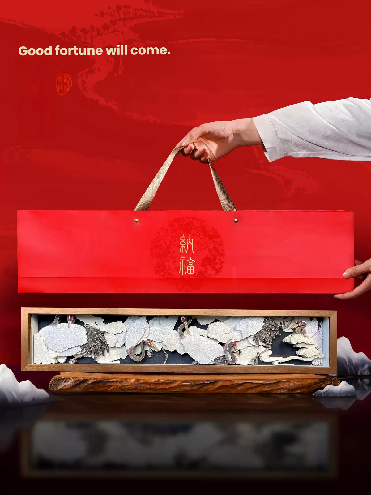 3D Paper Sculpture in an Oriental Artistic Style—Suitable for home décor, corporate gifts, housewarming presents, holiday gifts, and art collections.