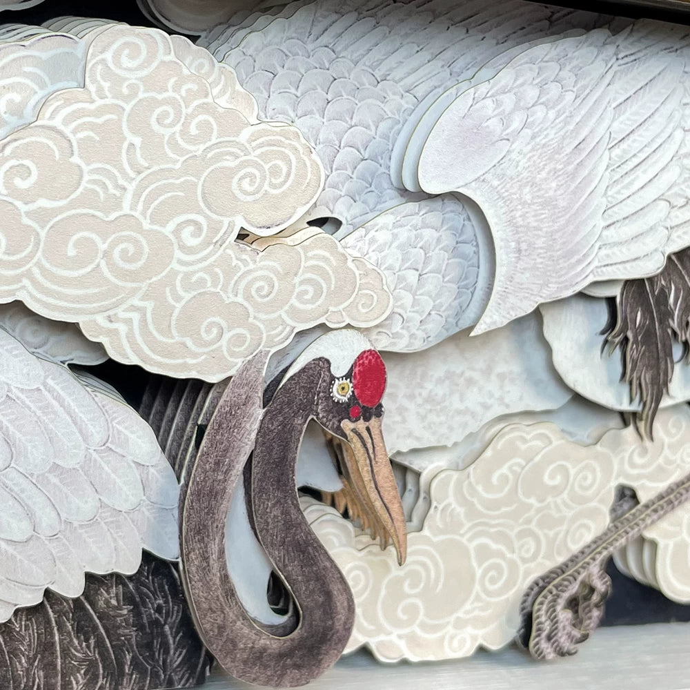 3D Paper Sculpture in an Oriental Artistic Style—Suitable for home décor, corporate gifts, housewarming presents, holiday gifts, and art collections.