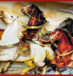Handcrafted 3D Layered Oriental Paper Art Framed Decor | Eight Galloping Horses Chinese Paper-Cutting Artwork