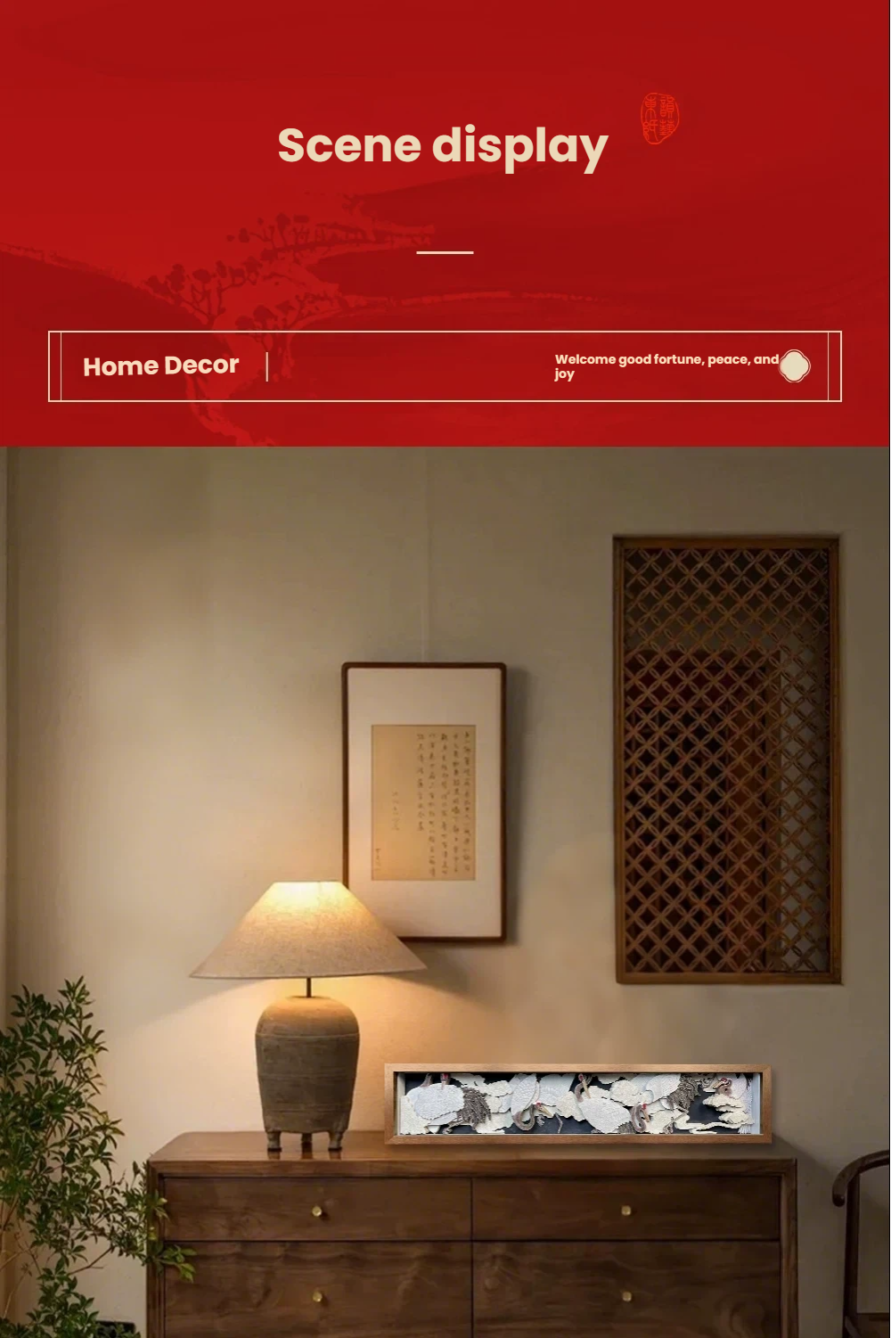 3D Paper Sculpture in an Oriental Artistic Style—Suitable for home décor, corporate gifts, housewarming presents, holiday gifts, and art collections.