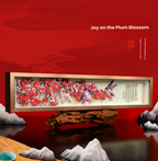 Handcrafted 3D Layered Oriental Paper Art Framed Decor | Plum Blossom & Magpie Paper-Cutting Artwork