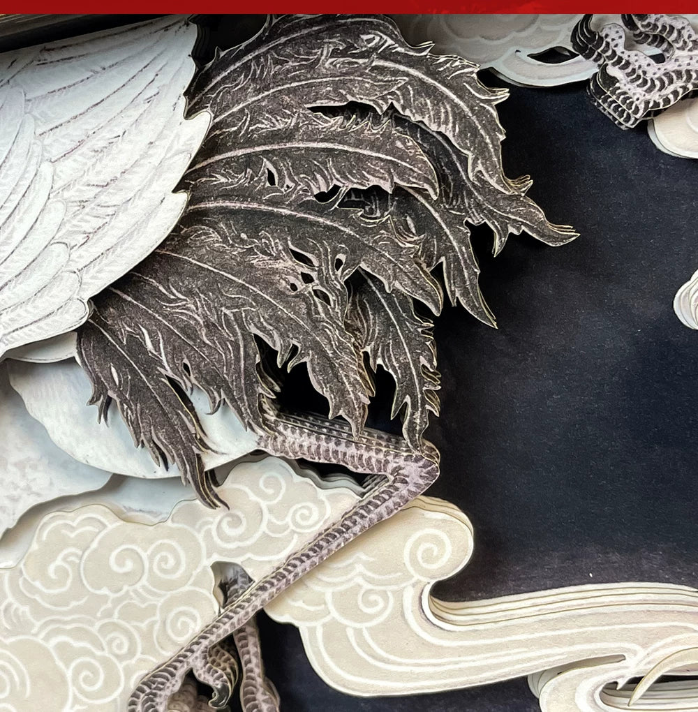 3D Paper Sculpture in an Oriental Artistic Style—Suitable for home décor, corporate gifts, housewarming presents, holiday gifts, and art collections.