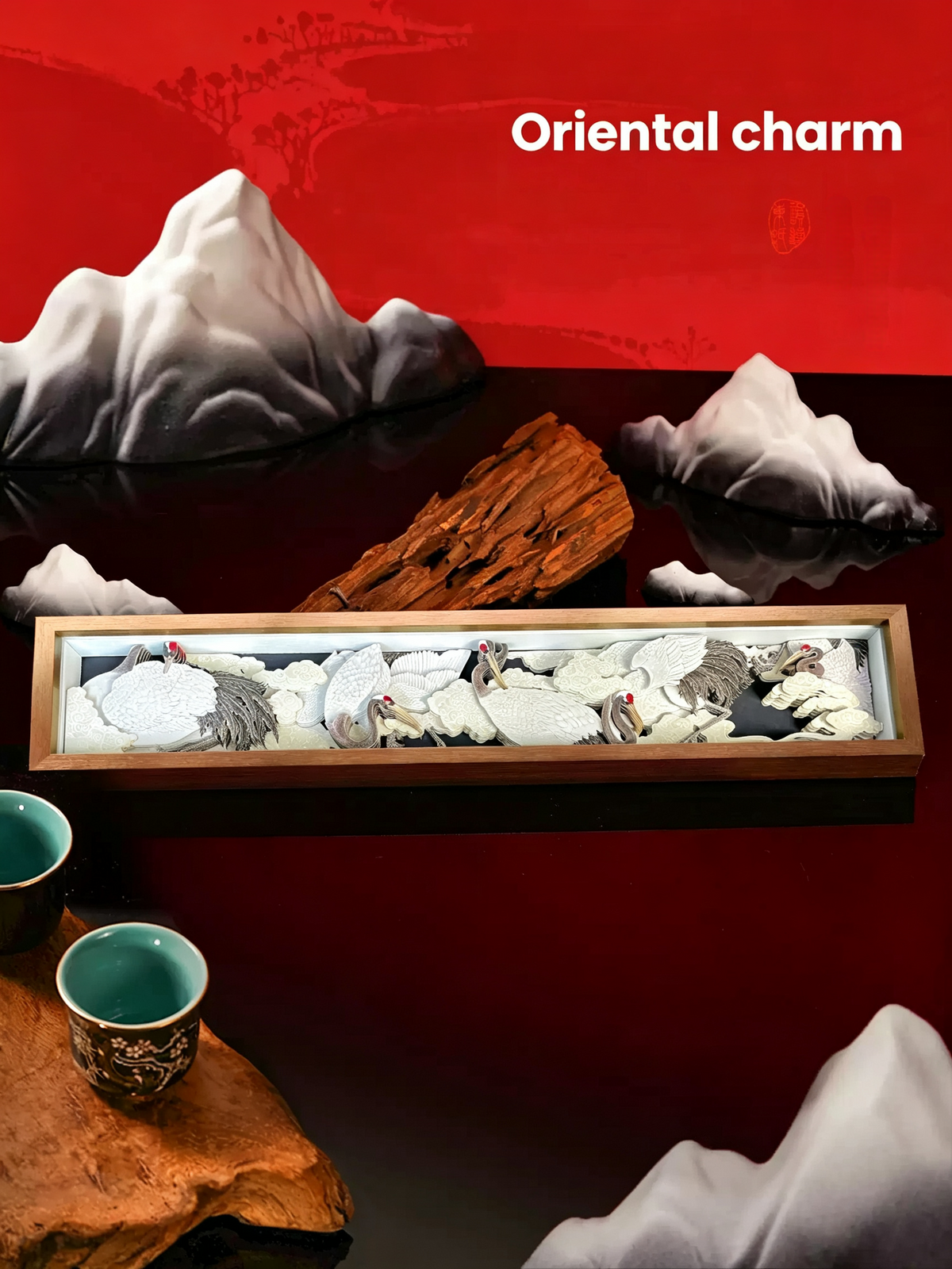 3D Paper Sculpture in an Oriental Artistic Style—Suitable for home décor, corporate gifts, housewarming presents, holiday gifts, and art collections.