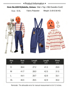 Pumpkin Scarecrow Family Costume Set - Halloween Parent-Child Matching Outfit