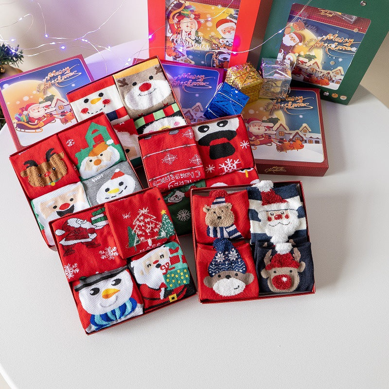 Christmas Sock Mystery Gift Set (4 Pairs) | Festive Surprise Socks for Men & Women